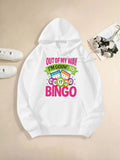 Women's Hoodie Out Of My Way Im Going To Bingo With Colorful Numbered Balls And Ticket Cards