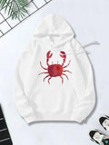Women's Hoodie Vibrant Watercolor Splash Under Bright Daylight Crab