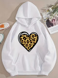 Men's Hoodie Wild Animal Print Heart With Black Border Pattern Hoodie