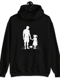 Men's Hoodie Gentle Silhouette With Heartwarming Scene Of Father Holding Hands With Little Girl