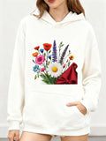 Women's Hoodie Colorful Spring Wildflowers In A Red Paper Envelope Bouquet