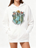 Women's Hoodie Make Everyday Earth Day Flower Bouquet Surrounding Blue Green Planet Earth