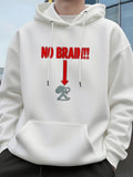Men's Hoodie No Brand Bold Red Letters With Downward Arrow Pointing Cartoon Symbol