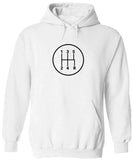 Men's Hoodie Minimal Linework With Gear Shift Diagram Symbol Hoodie