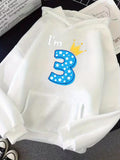 Men's Hoodie Im Three Vibrant Blue Stars With Golden Crown Number