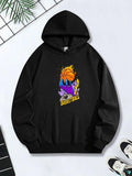 Women's Hoodie Colorful Flames With Mountains Highlighting Basketball