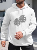 Men's Hoodie Dotted Shadows And Falling Motion With Twin Dice