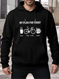 Men's Hoodie My Plan For Today With Coffee Bicycle And Beer Under Signs