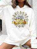 Women's Hoodie Happy New Year 2024 Festive Fireworks With Shimmering Gold Confetti Hoodie