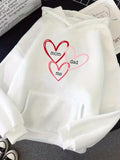 Men's Hoodie Mom Dad Me Connected By Three Overlapping Hearts