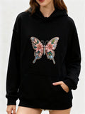 Women's Hoodie Pastel Blooms Gracefully Unfolding Across A Delicate Vibrant Butterfly