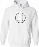 Men's Hoodie Simple Diagrammatic Motif With Black Lined Manual Gear Shift Pattern