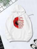 Women's Hoodie I Wear A Little Poppy Red Petals Softly Blown Among Delicate Green Leaves Poppy