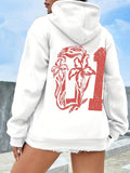 Women's Hoodie Vintage Wildflowers Growing Alongside Large Number One
