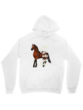 Men's Hoodie Wild Nature Brown White Patterned Graceful Horse