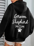 Women's Hoodie German Shepherd Mom With Cute Paw Print Motif Hoodie