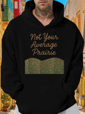 Men's Hoodie Not Your Average Prairie Rolling Green Hills With Subtle Floral Pattern Prairie