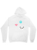 Men's Hoodie Peace Love And Happiness Symbol Featuring Cute Panda Face
