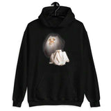 Men's Hoodie Soft Light With Fluffy White Cat Sitting On Cloth