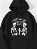Women's Hoodie Dont Worry I Got Your Back With Humorous Skeletons Holding Spine