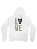 Men's Hoodie Love Bold Lettering With Stylized Animal Face Graphic Hoodie