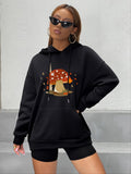 Women's Hoodie Enchanted Forest Under Moonlight With Vibrant Red Mushrooms Mushroom