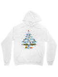Men's Hoodie Leaping Dolphins Forming A Christmas Tree Wearing Santa Hat