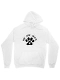 Men's Hoodie Live Love Rescue With Bold Paw Print Under Curved Letters Paw