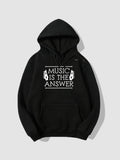 Women's Hoodie Music Is The Answer Minimalist Design With Musical Symbols Centered Hoodie