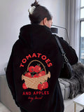 Women's Hoodie Tomatoes And Apples Lively Basket With Fruity Touches Decorative Produce