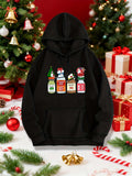 Women's Hoodie Christmas Jars With Snowman Trees Snowflakes And Holiday Presents Hoodie