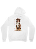 Men's Hoodie Love Is With A Happy Fluffy Brown Dog Sitting Calmly