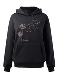 Women's Hoodie Freedom Blossoming Petals Floating With Cosmic Floral Magic Dandelion