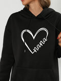 Women's Hoodie Handwritten Heart Framing The Cursive Nana Text Hoodie