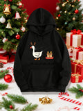 Women's Hoodie Fa La La La With Antlered Goose Gift Boxes Christmas Tree