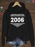 Women's Hoodie Limited Edition Vintage Inspired Number Print With Graphic Lines Hoodie