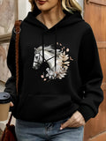 Women's Hoodie Floral Wreath Surrounding Graceful Horse Amid Gentle Petals Horse