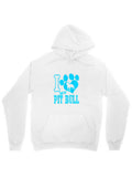 Men's Hoodie I Love My Pit Bull Blue Paw Print With Heart And Bone Pit Bull