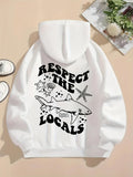Women's Hoodie Respect The Locals Starfish And Marine Life With Swimming Shark