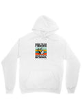 Men's Hoodie Born To Go Fishing Retro Striped Background With Jumping Fish