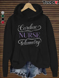 Women's Hoodie Cardiac Nurse Telemetry With Classic Swirl Lettering Hoodie