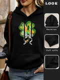 Women's Hoodie Lucky Charm With Paisley Patterns Shining Green Artistic Clover