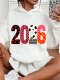 Women's Hoodie Playful Geometric Patterns Among Bright Bold Numbers 2026