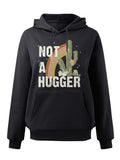 Women's Hoodie Not A Hugger Retro Rainbow With Cute Desert Cactus Hoodie