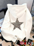 Women's Hoodie Wild Patterned Star Shape With Animal Print Accents Hoodie
