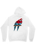 Men's Hoodie Vivid Tropical Blue Feathers Perched On A Branch Parrot