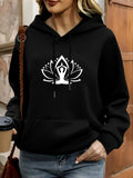 Women's Hoodie Radiant Lotus With Meditating Silhouette Centered Among Elegant Petals Hoodie