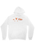 Men's Hoodie Sleeping Cat With Cozy Blankets And Small Orange Hearts Hoodie