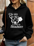 Women's Hoodie Clickity Clackity I Roll To Attackity With Playful Cat And Dice