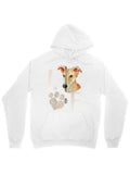 Men's Hoodie Gentle Canine Portrait With Soft Beige Dog And Spotted Pawprint Hoodie